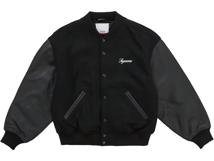 Supreme Cross Varsity Jacket Black