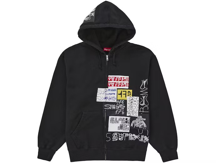 Supreme 176 Zip up Hooded Sweat Shirt Black
