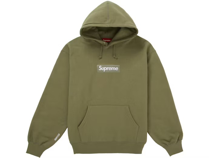Supreme Box Logo Hooded Sweatshirt Olive