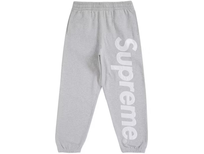 Supreme Satin Applique Sweatpants Grey