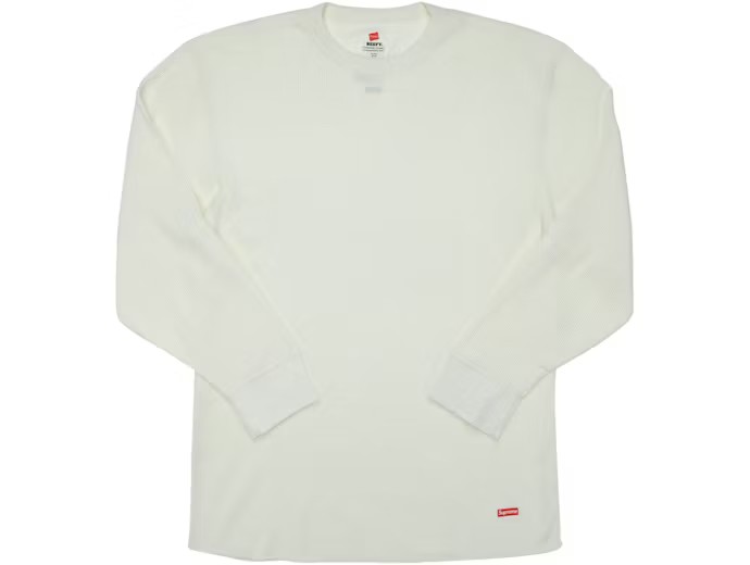Supreme Hanes Thermal Crew 1 Pack Natural